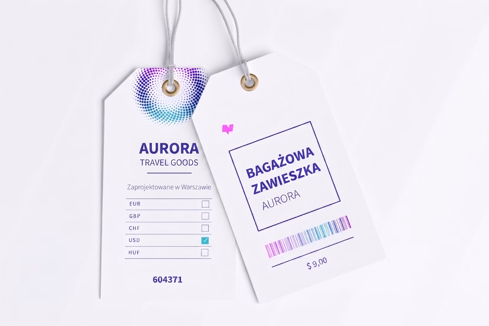 Zawieszki i metki z nadrukiem, numeracją i kodem kreskowym